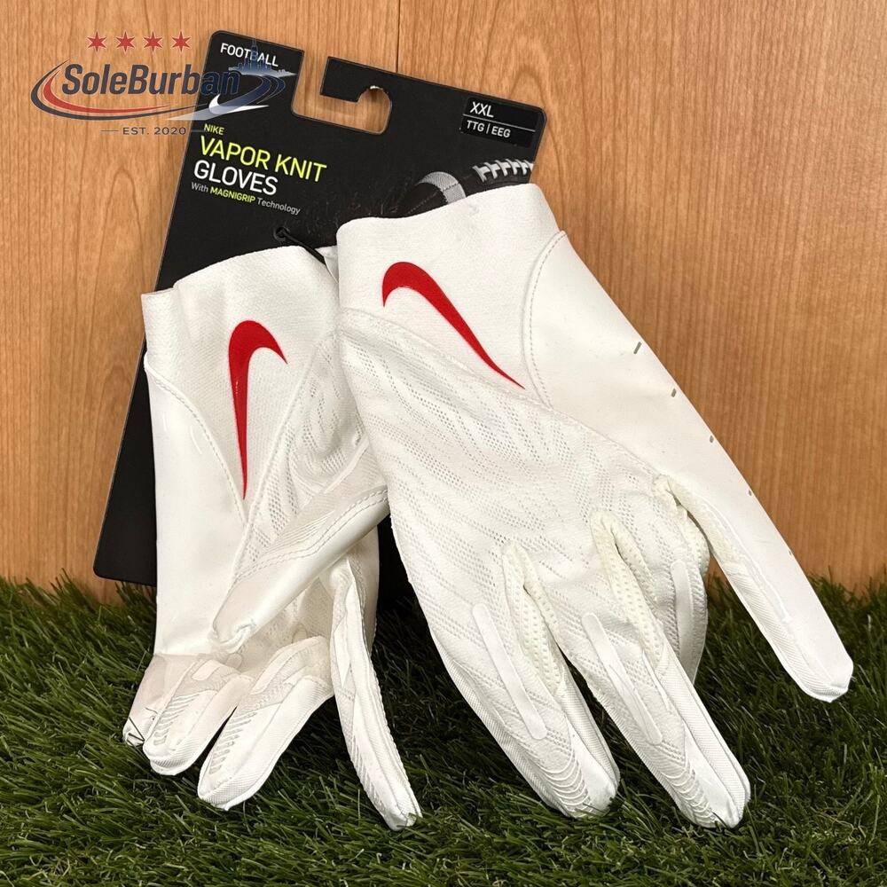 Nike Vapor Knit Football Gloves with MagniGrip White Men's Size XXL DX4529-116